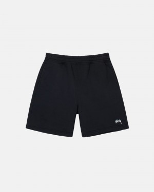 Stüssy Stock Logo Sweatshort Korte Broek Unisex Zwart | QU93-D2-TS