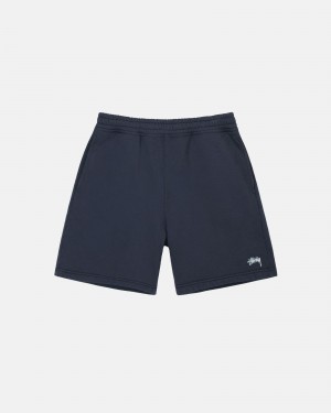 Stüssy Stock Logo Sweatshort Korte Broek Unisex Donkerblauw | JN01-J8-HX