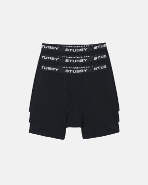 Stüssy Stussy Boxer Briefs Slip Unisex Zwart | WI41-F1-RW