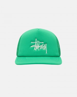 Stüssy Trucker Big Basic Snapback Ball Cap Unisex Groen | VS08-M9-AI