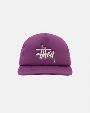 Stüssy Trucker Big Basic Snapback Ball Cap Unisex Orchid | PY09-P8-BP