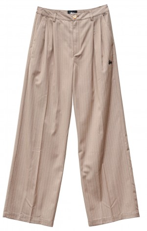 Stüssy Volume Geplooid Pant Shorts & Pants Dames Sand Stripe | FV37-K3-IG