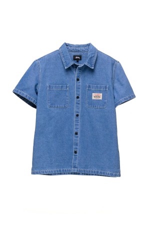 Stüssy Workgear Denim Shirt Overhemd Heren Blauw | JD81-D5-WE