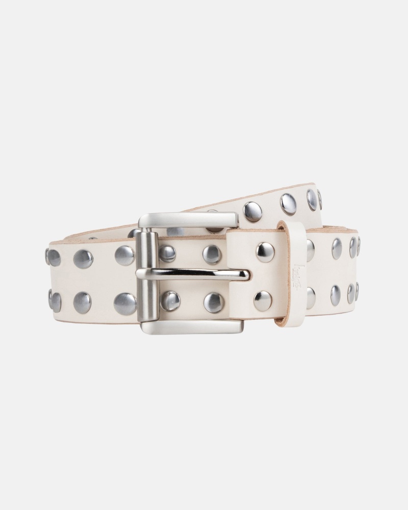 Stüssy 8 Ball Studded Belt Riem Unisex Bone | UW56-X9-ZK