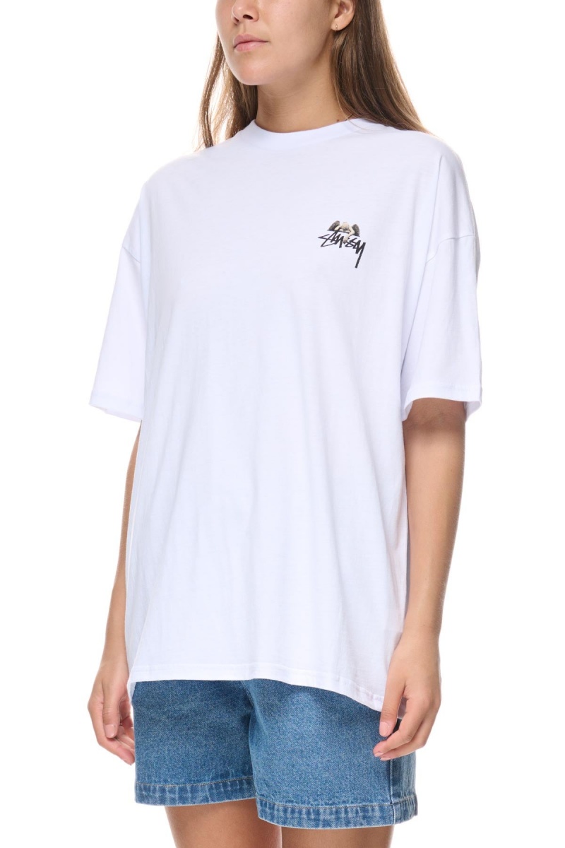 Stüssy Angel Relaxed Tee Tees Dames Wit | GN59-V6-DH