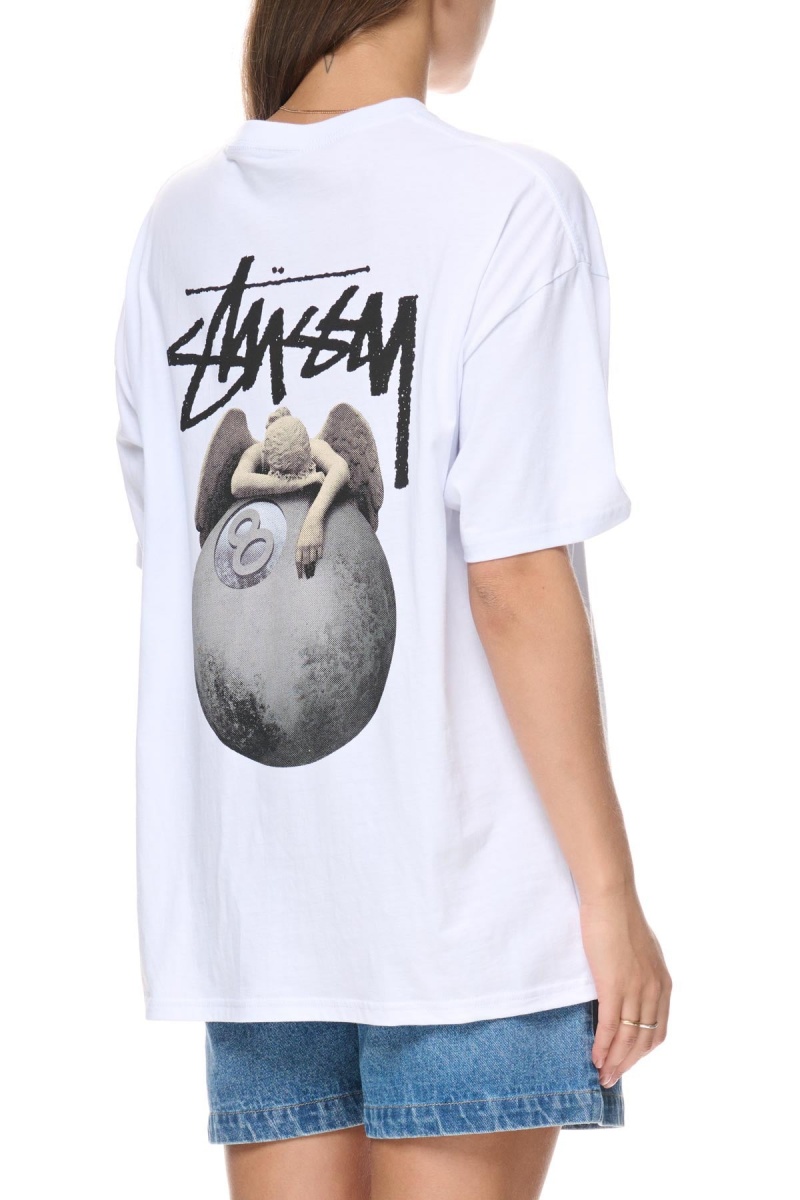 Stüssy Angel Relaxed Tee Tees Dames Wit | GN59-V6-DH