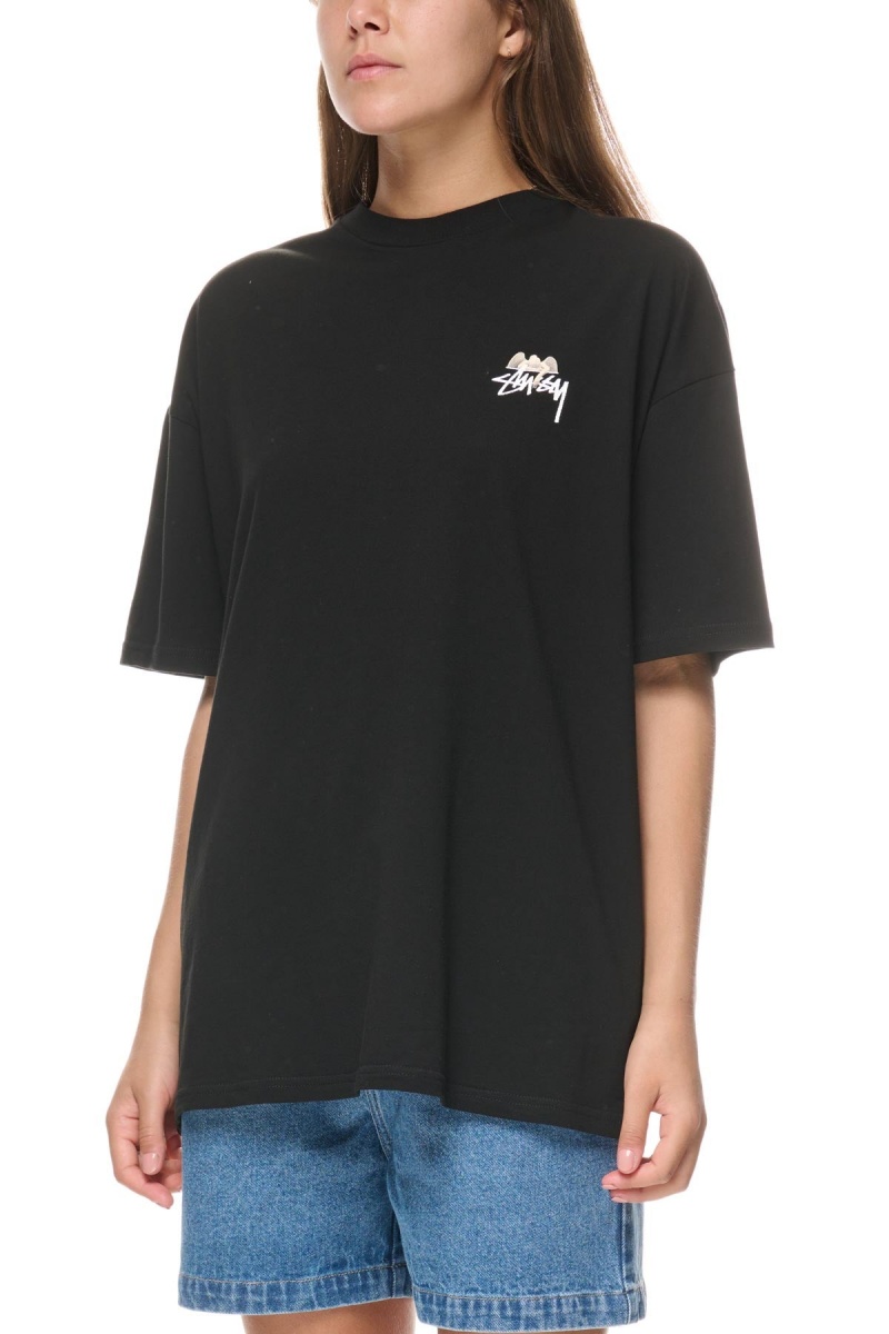 Stüssy Angel Relaxed Tee Tees Dames Zwart | UB21-P5-PT