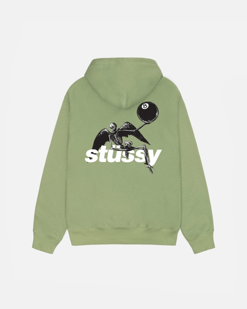 Stüssy Apocalypse Zip Hoodie Long Sleeve Sweatshirt Unisex Moss | XS61-O1-IJ