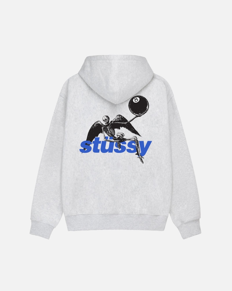 Stüssy Apocalypse Zip Hoodie Long Sleeve Sweatshirt Unisex Ash Heather | VP57-H4-OL