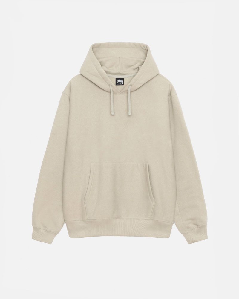 Stüssy Back Hood Applique Hood Long Sleeve Sweatshirt Unisex Khaki | VZ13-P5-GO