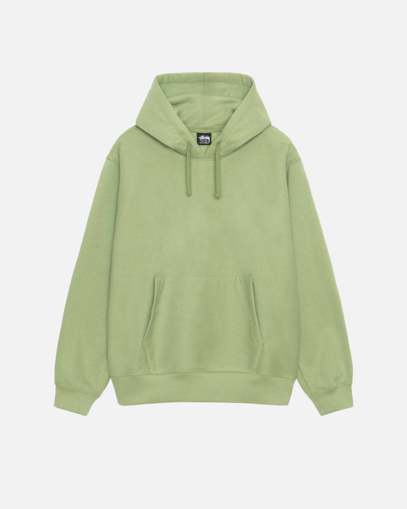 Stüssy Back Hood Applique Hood Long Sleeve Sweatshirt Unisex Moss | VV76-C4-IG