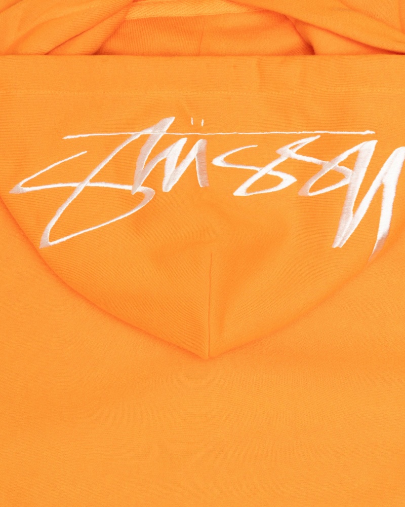 Stüssy Back Hoodie Applique Hoodie Long Sleeve Sweatshirt Unisex Tangerine | NP06-C8-YM