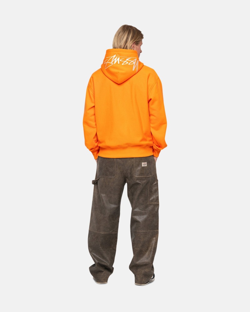 Stüssy Back Hoodie Applique Hoodie Long Sleeve Sweatshirt Unisex Tangerine | NP06-C8-YM