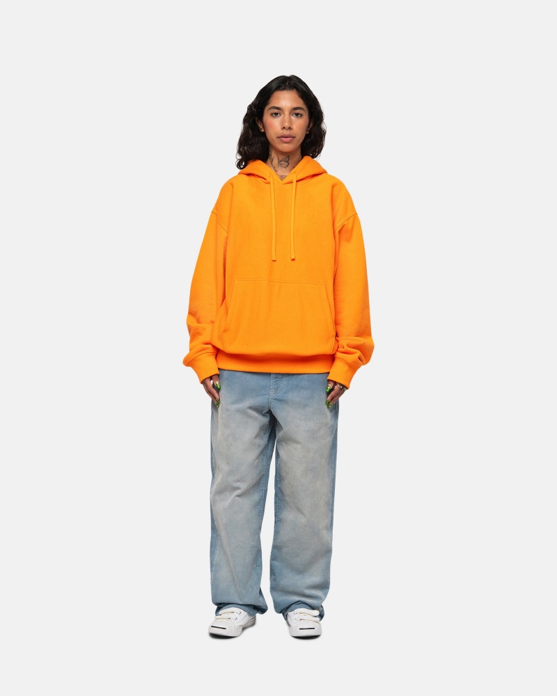 Stüssy Back Hoodie Applique Hoodie Long Sleeve Sweatshirt Unisex Tangerine | NP06-C8-YM