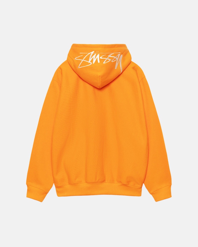 Stüssy Back Hoodie Applique Hoodie Long Sleeve Sweatshirt Unisex Tangerine | NP06-C8-YM