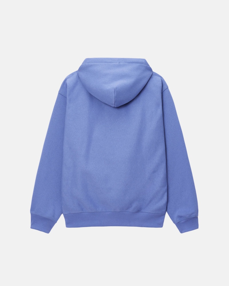 Stüssy Basic Applique Hoodie Long Sleeve Sweatshirt Unisex Storm | CI32-E3-ML