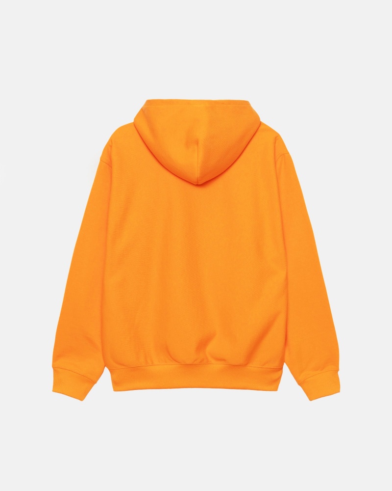 Stüssy Basic Applique Hoodie Long Sleeve Sweatshirt Unisex Tangerine | RW23-Y0-ZN