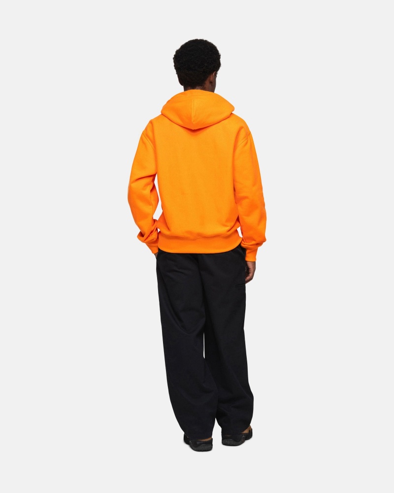 Stüssy Basic Applique Hoodie Long Sleeve Sweatshirt Unisex Tangerine | RW23-Y0-ZN