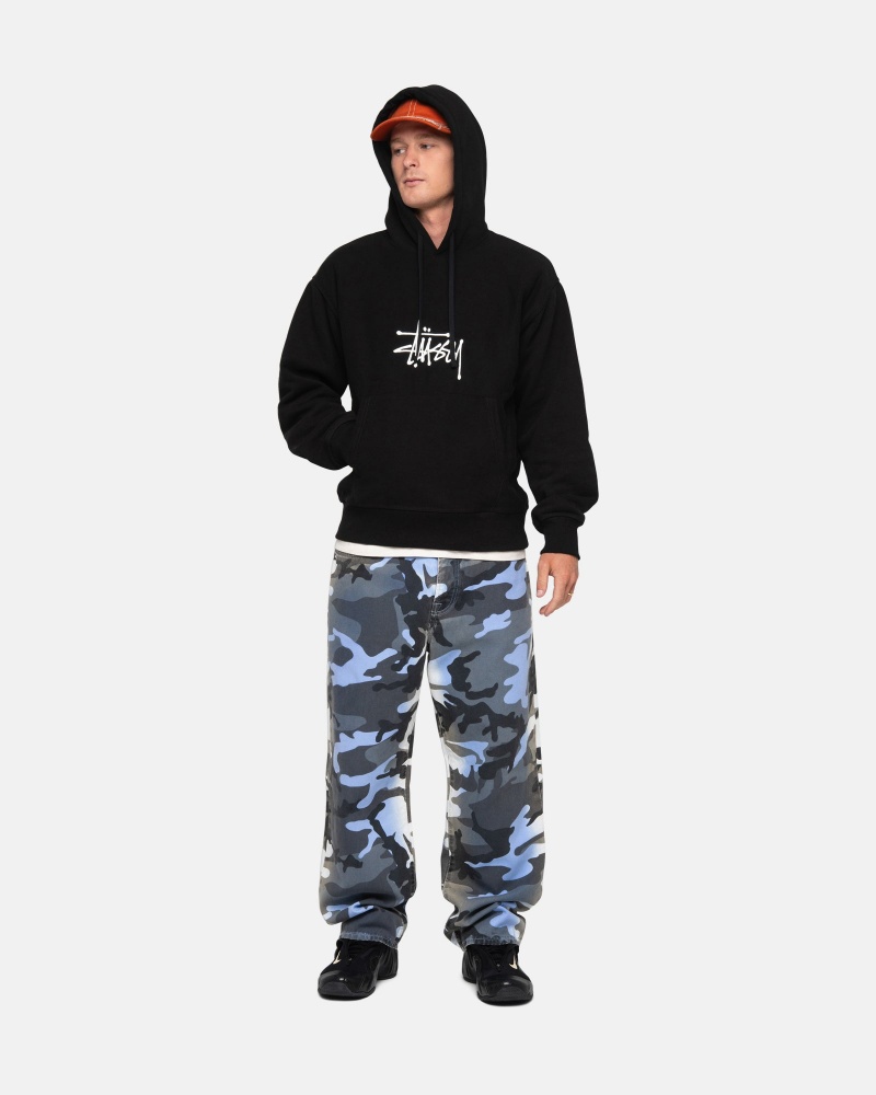 Stüssy Basic Applique Hoodie Long Sleeve Sweatshirt Unisex Zwart | DO79-J4-GM