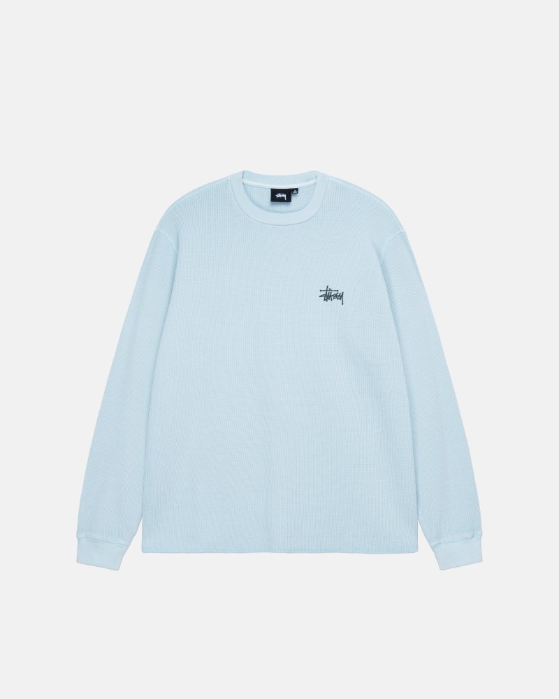 Stüssy Basic Stock Ls Thermal Long Sleeve Knit Heren Lichtblauw | TZ46-J9-PI