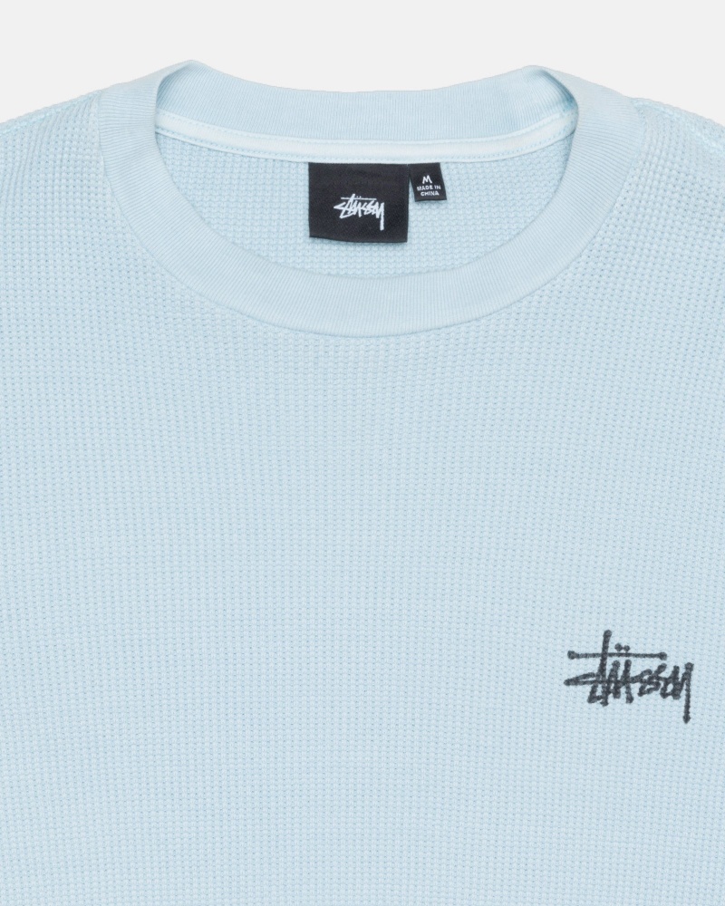 Stüssy Basic Stock Ls Thermal Long Sleeve Knit Heren Lichtblauw | TZ46-J9-PI