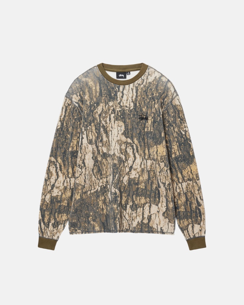 Stüssy Basic Stock Ls Thermal Long Sleeve Knit Unisex Camo | YJ12-K0-AM