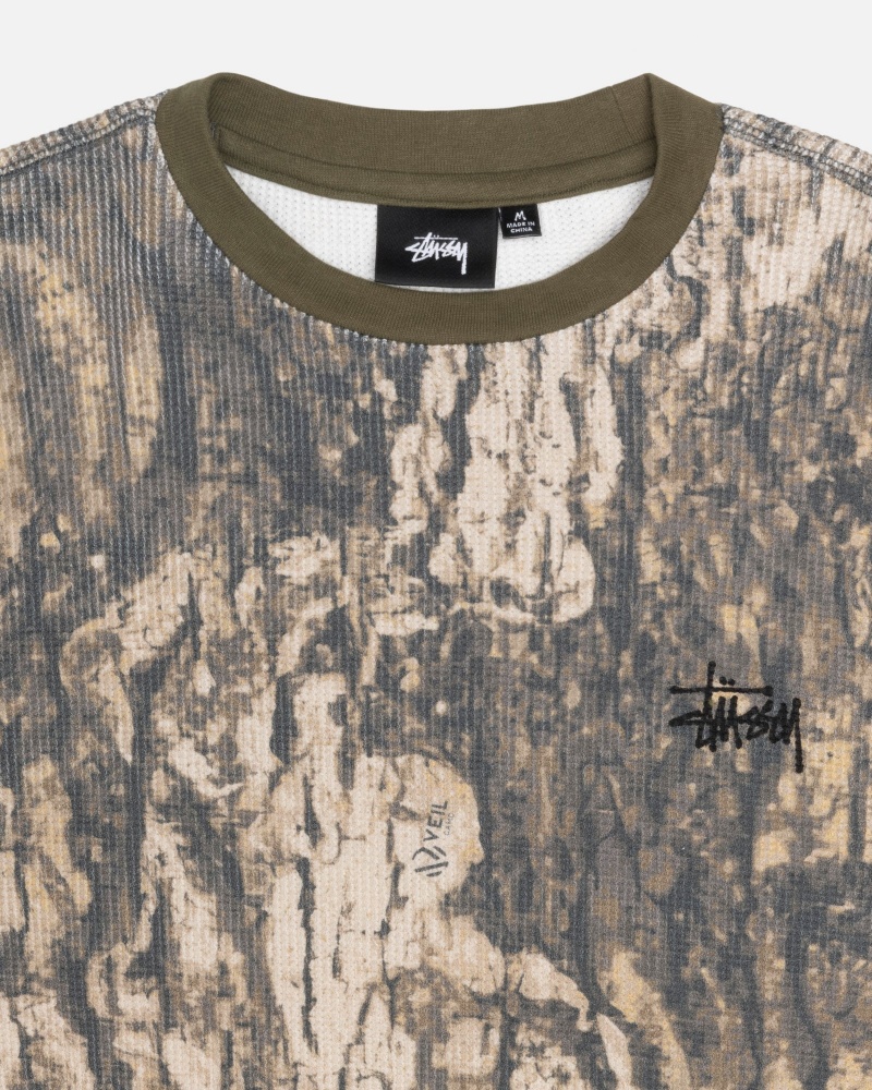 Stüssy Basic Stock Ls Thermal Long Sleeve Knit Unisex Camo | YJ12-K0-AM