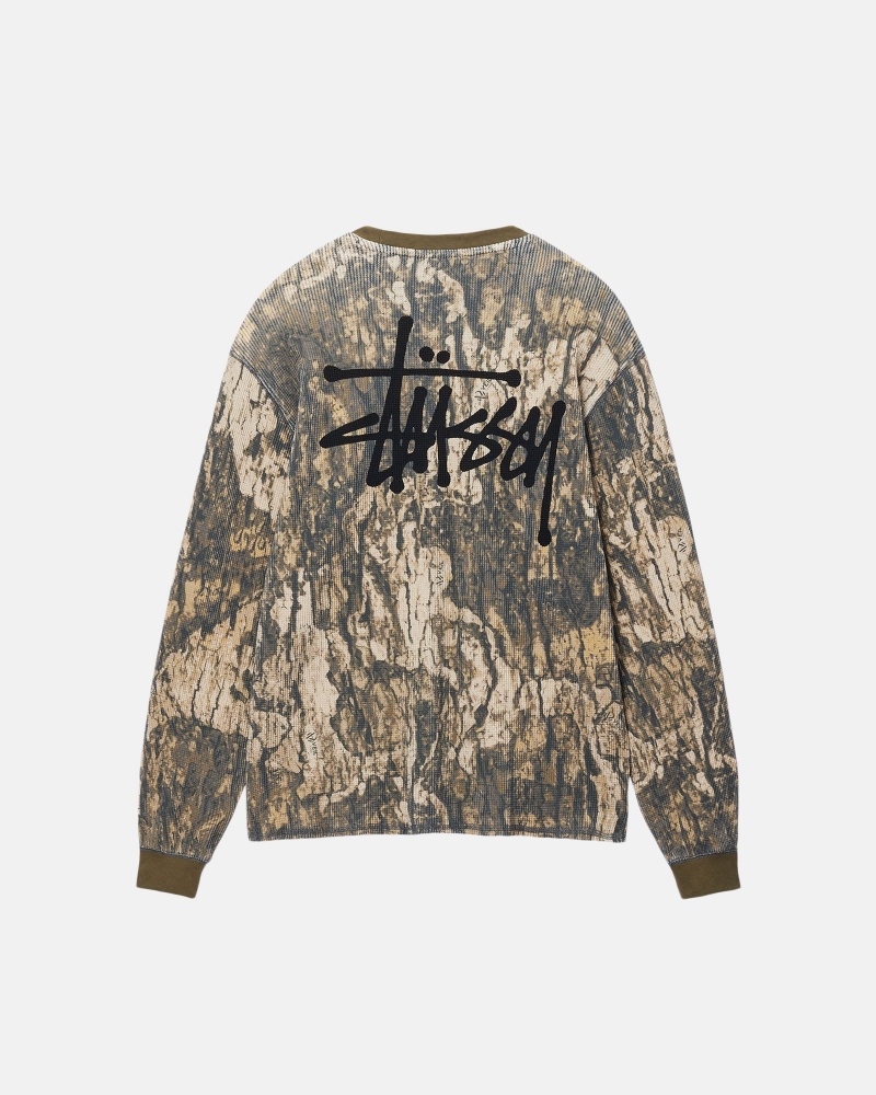 Stüssy Basic Stock Ls Thermal Long Sleeve Knit Unisex Camo | YJ12-K0-AM