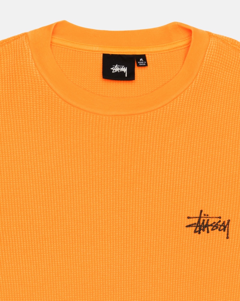 Stüssy Basic Stock Ls Thermal Long Sleeve Knit Heren Abrikoos | VU74-S4-MA