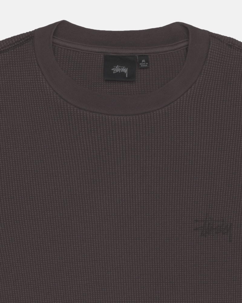 Stüssy Basic Stock Ls Thermal Long Sleeve Knit Unisex Zwart | AV56-R3-XD