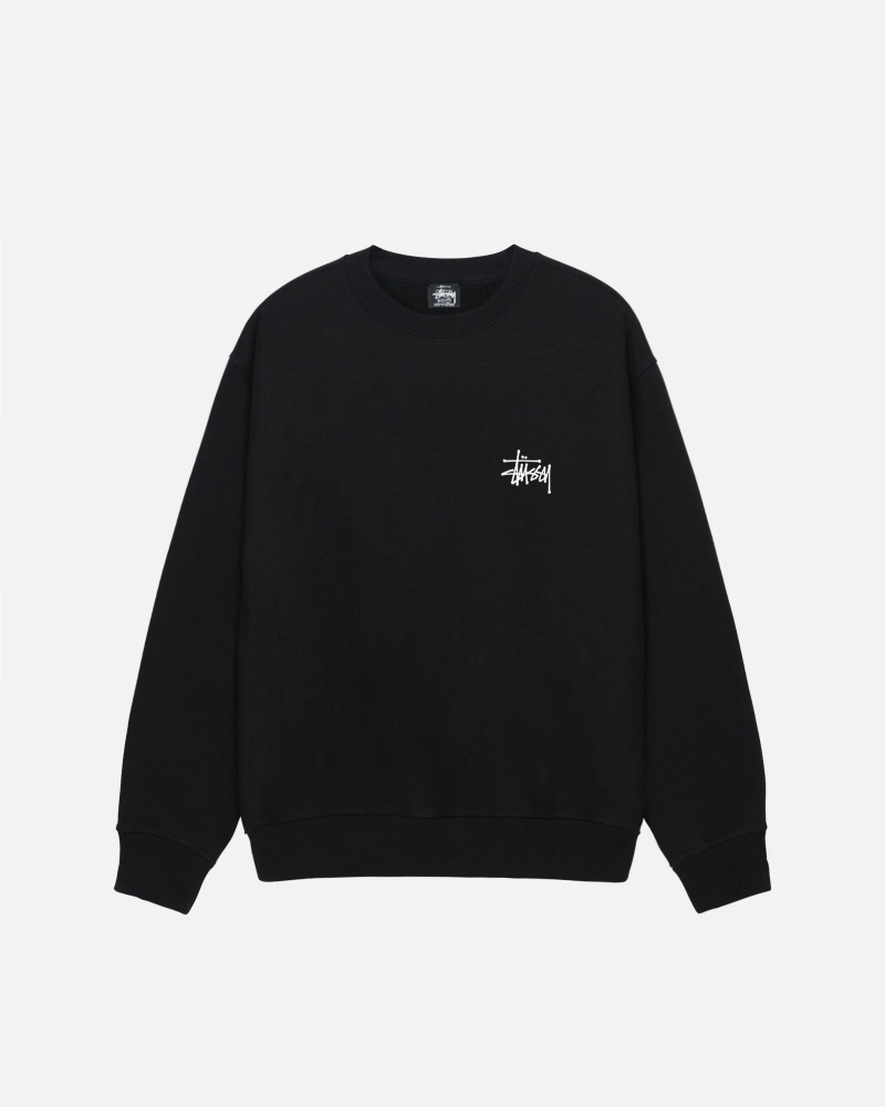 Stüssy Basic Stussy Crew Long Sleeve Sweatshirt Unisex Zwart | NH70-X5-UA