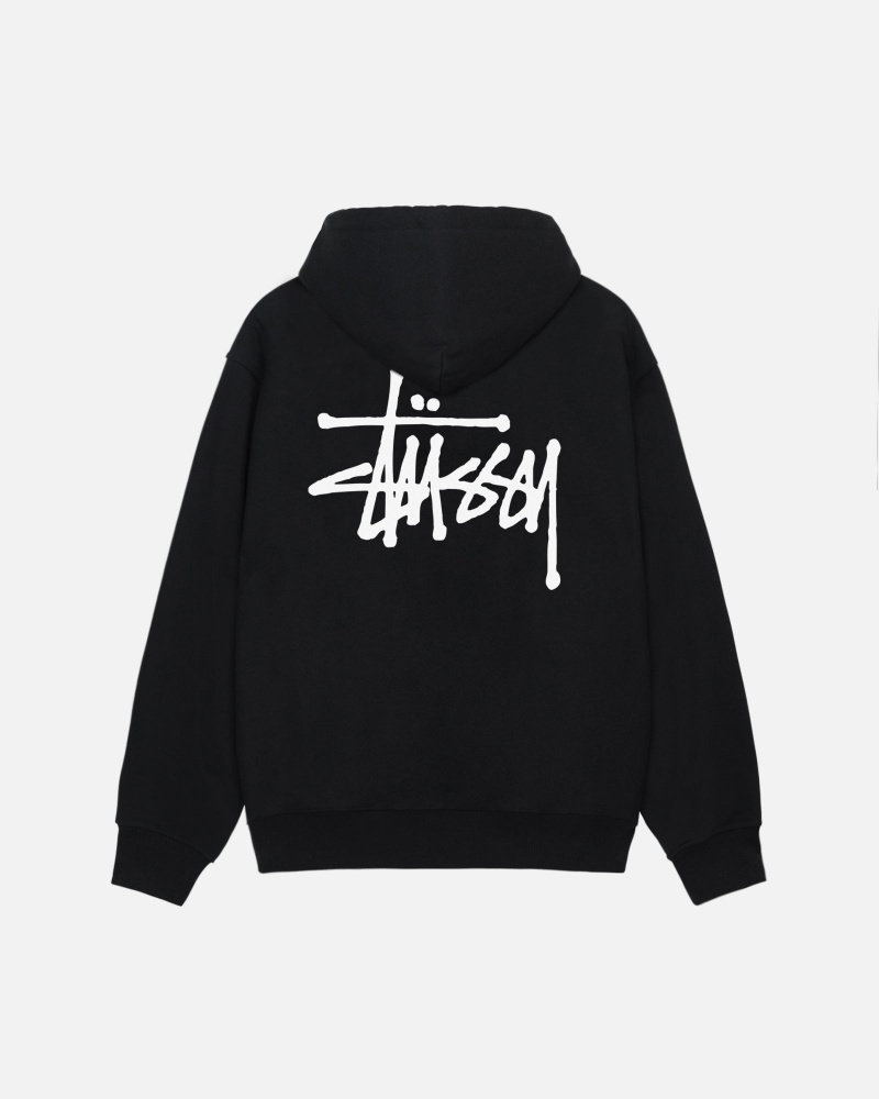 Stüssy Basic Stussy Hoodie Long Sleeve Sweatshirt Unisex Zwart | XZ48-H6-NN