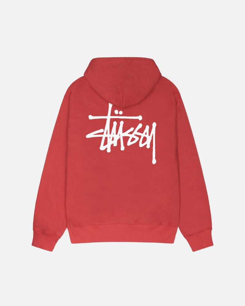 Stüssy Basic Stussy Hoodie Long Sleeve Sweatshirt Unisex Pepper | IW38-F6-AE