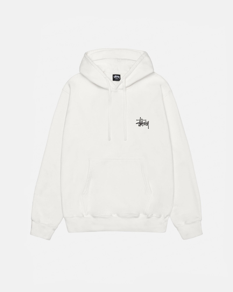 Stüssy Basic Stussy Hoodie Pigment Dyed Long Sleeve Sweatshirt Unisex Natural | JE69-G7-FI