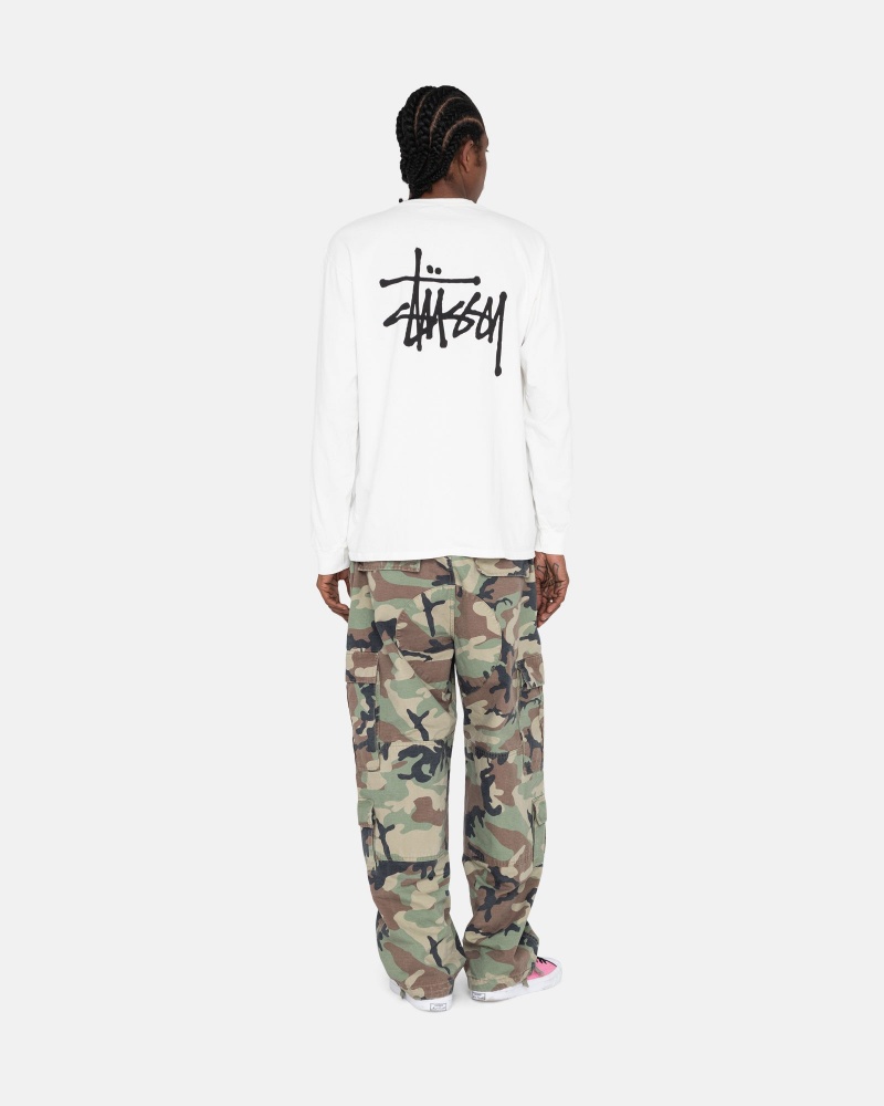 Stüssy Basic Stussy LS Tee Long Sleeve T-Shirt Heren Wit | YY85-A4-AP