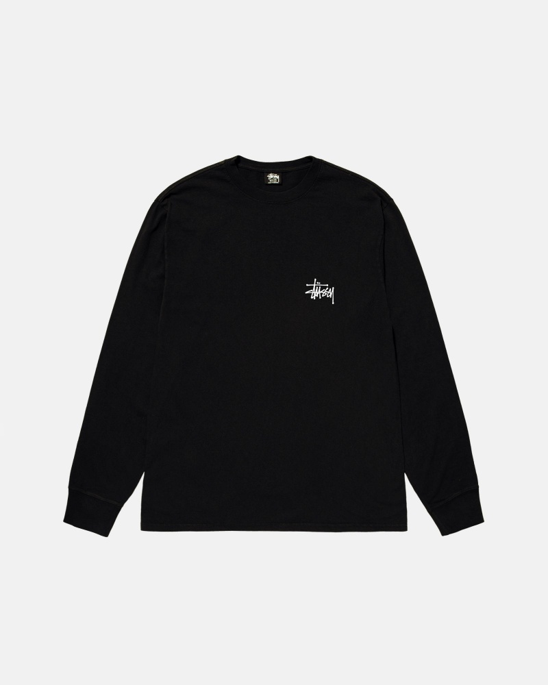 Stüssy Basic Stussy LS Tee Long Sleeve T-Shirt Unisex Zwart | GO17-U0-IY