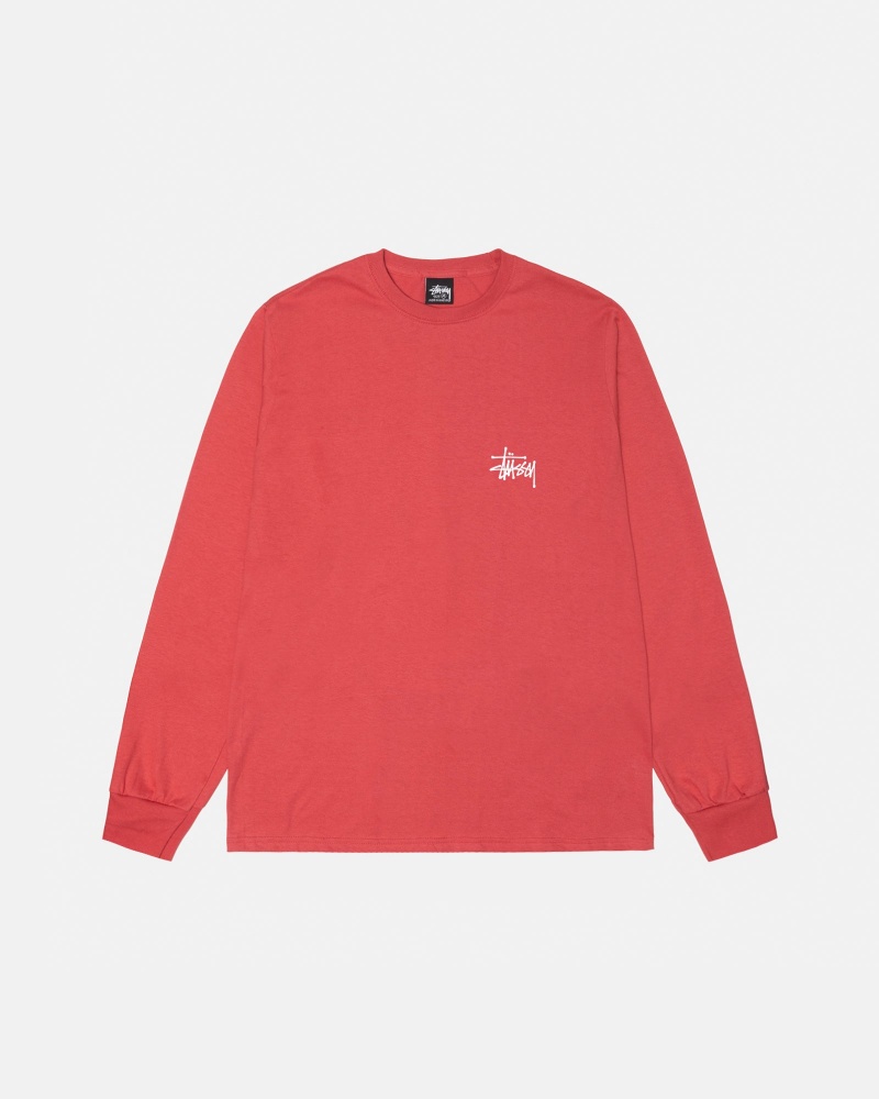 Stüssy Basic Stussy LS Tee Long Sleeve T-Shirt Unisex Pepper | QL04-R8-MX