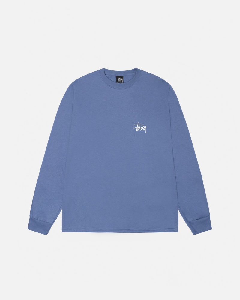 Stüssy Basic Stussy LS Tee Long Sleeve T-Shirt Heren Storm | GJ31-K0-CH