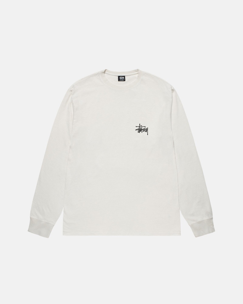 Stüssy Basic Stussy LS Tee Pigment Dyed Long Sleeve T-Shirt Unisex Natural | KI91-O3-FU