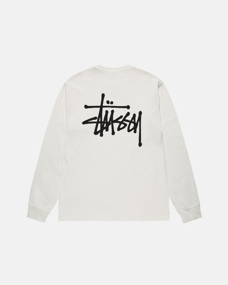 Stüssy Basic Stussy LS Tee Pigment Dyed Long Sleeve T-Shirt Unisex Natural | KI91-O3-FU