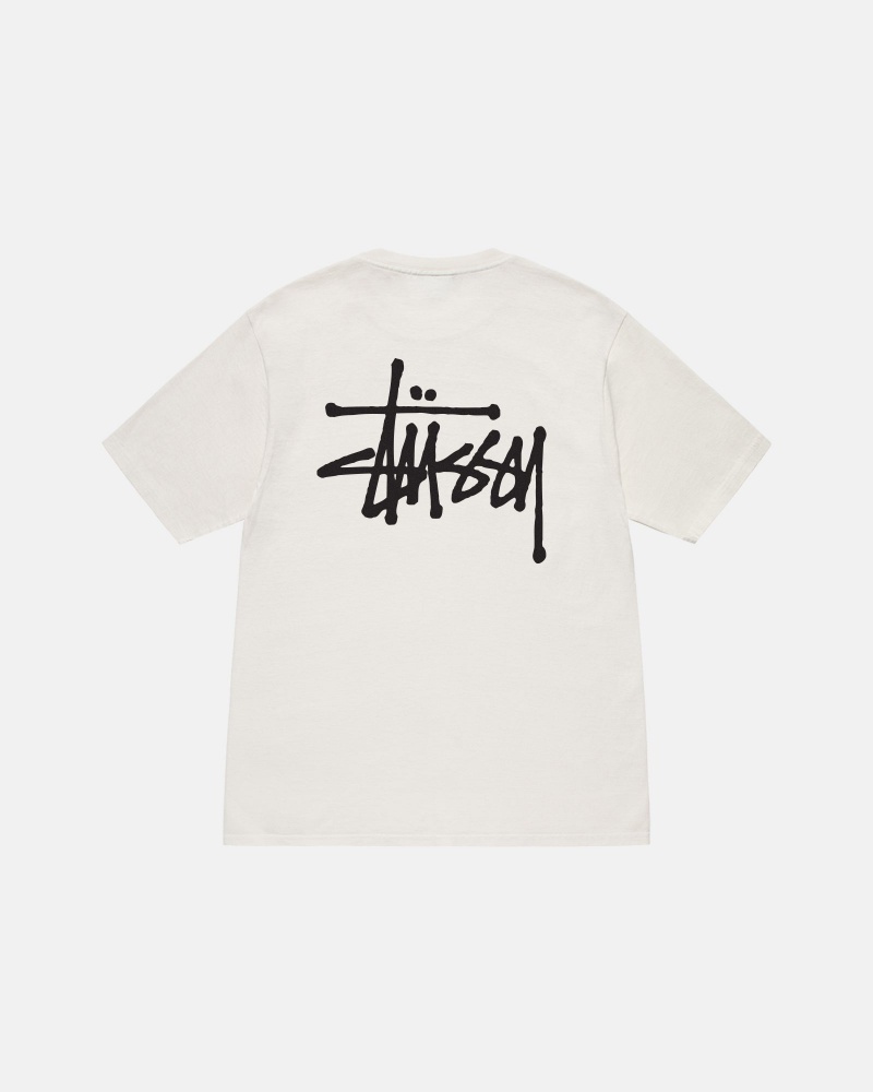 Stüssy Basic Stussy Tee Pigment Dyed Short Sleeve T-Shirt Unisex Natural | YT71-Y5-UC