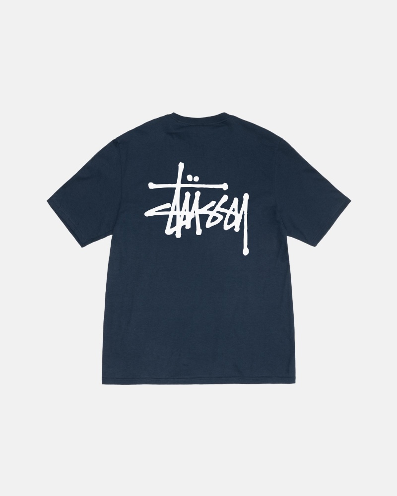 Stüssy Basic Stussy Tee Short Sleeve T-Shirt Unisex Donkerblauw | KG51-U0-ED