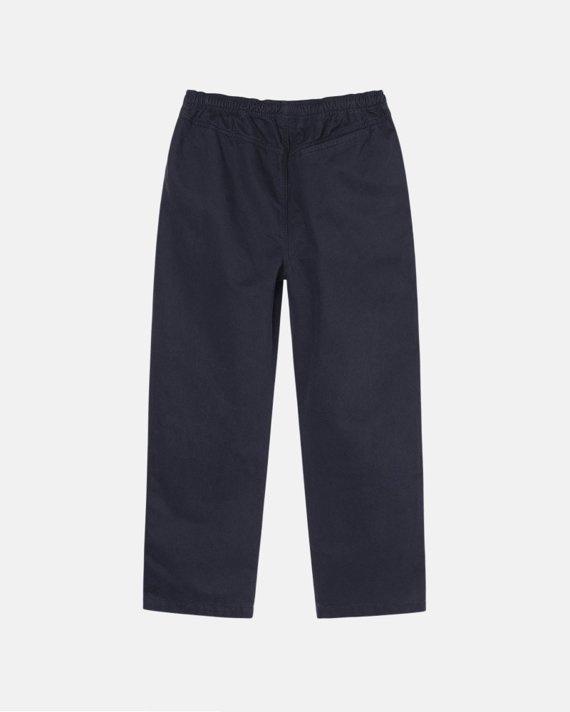 Stüssy Beach Pant Brushed Katoenen Broek Unisex Donkerblauw | JE12-S4-MR