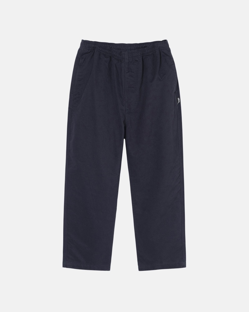 Stüssy Beach Pant Brushed Katoenen Broek Unisex Donkerblauw | JE12-S4-MR