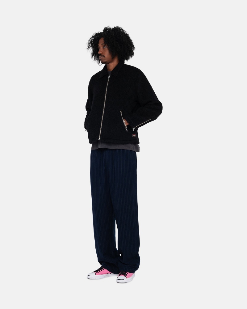 Stüssy Beach Pant Wol Stripe Broek Unisex Donkerblauw | RH40-G7-YL