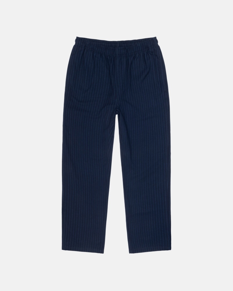 Stüssy Beach Pant Wol Stripe Broek Unisex Donkerblauw | RH40-G7-YL