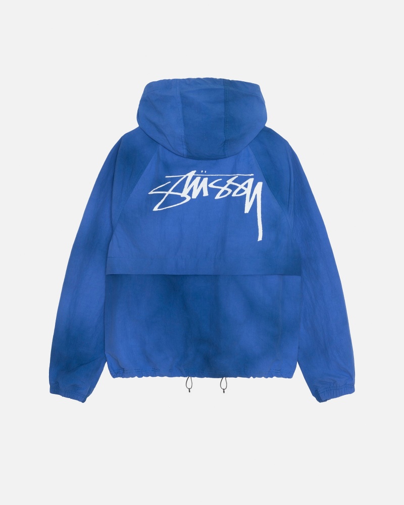 Stüssy Beach Shell Wave Dye Long Sleeve Outerwear Unisex Ultramarine | WK39-X7-PD