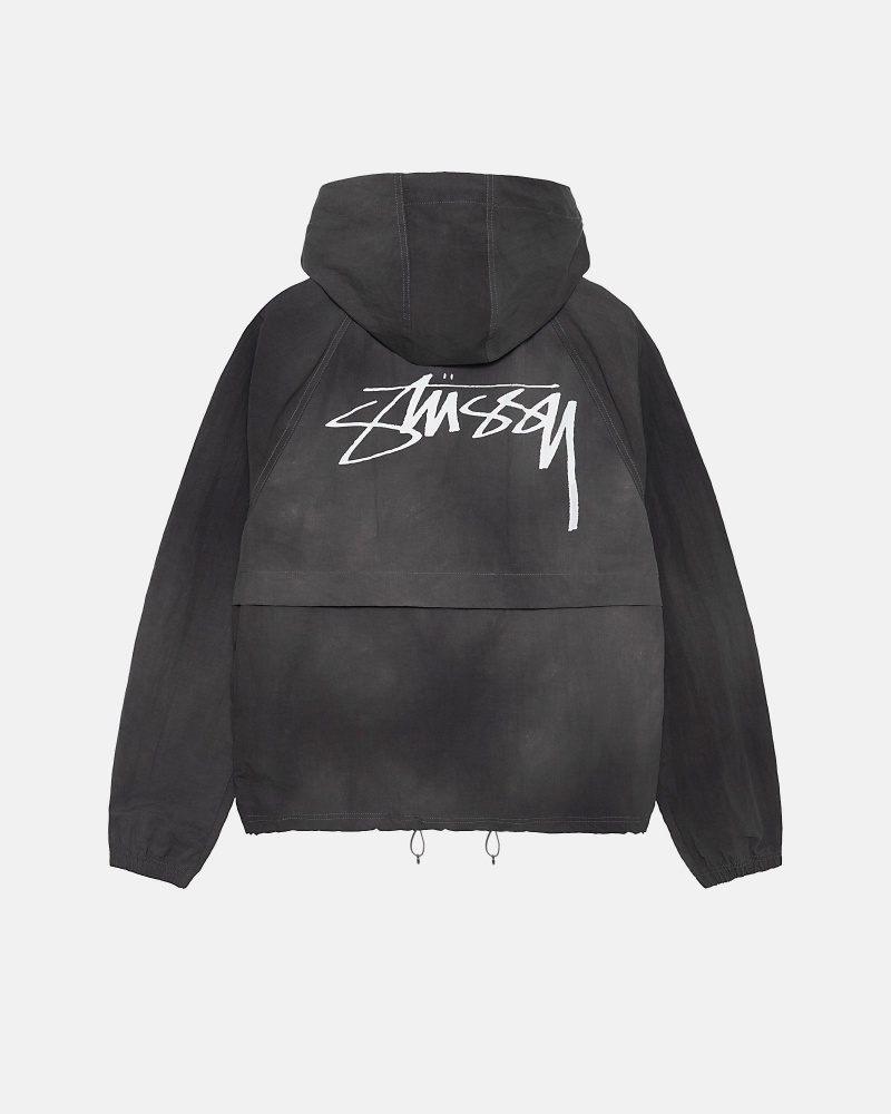 Stüssy Beach Shell Wave Dye Long Sleeve Outerwear Unisex Zwart | DA93-M3-SB