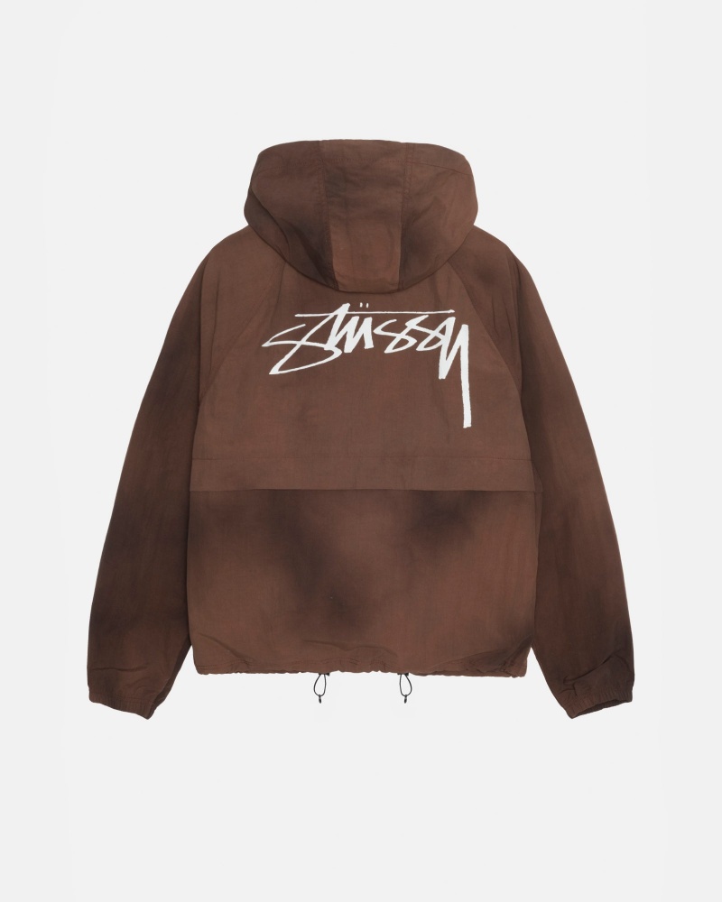 Stüssy Beach Shell Wave Dye Long Sleeve Outerwear Unisex Koffie | XN14-D1-EX