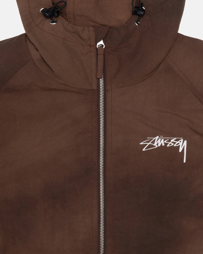 Stüssy Beach Shell Wave Dye Long Sleeve Outerwear Unisex Koffie | XN14-D1-EX